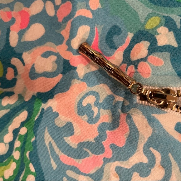 Lilly Pulitzer Ronan Crop Sweatshirt Aqua La Vista pickleball tennis active M - Picture 7 of 12